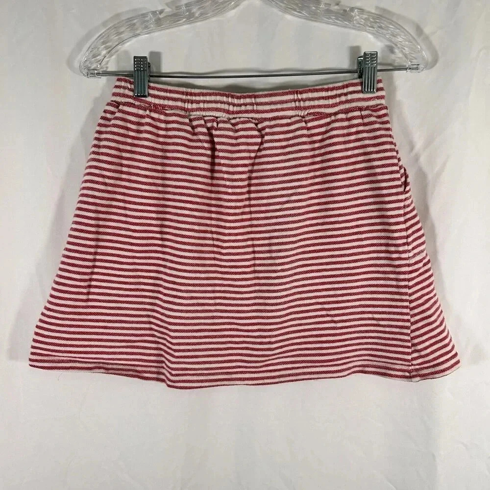 Max Studio Mini Skirt Women's Small White Red Striped Pockets Drawstring - Picture 6 of 7